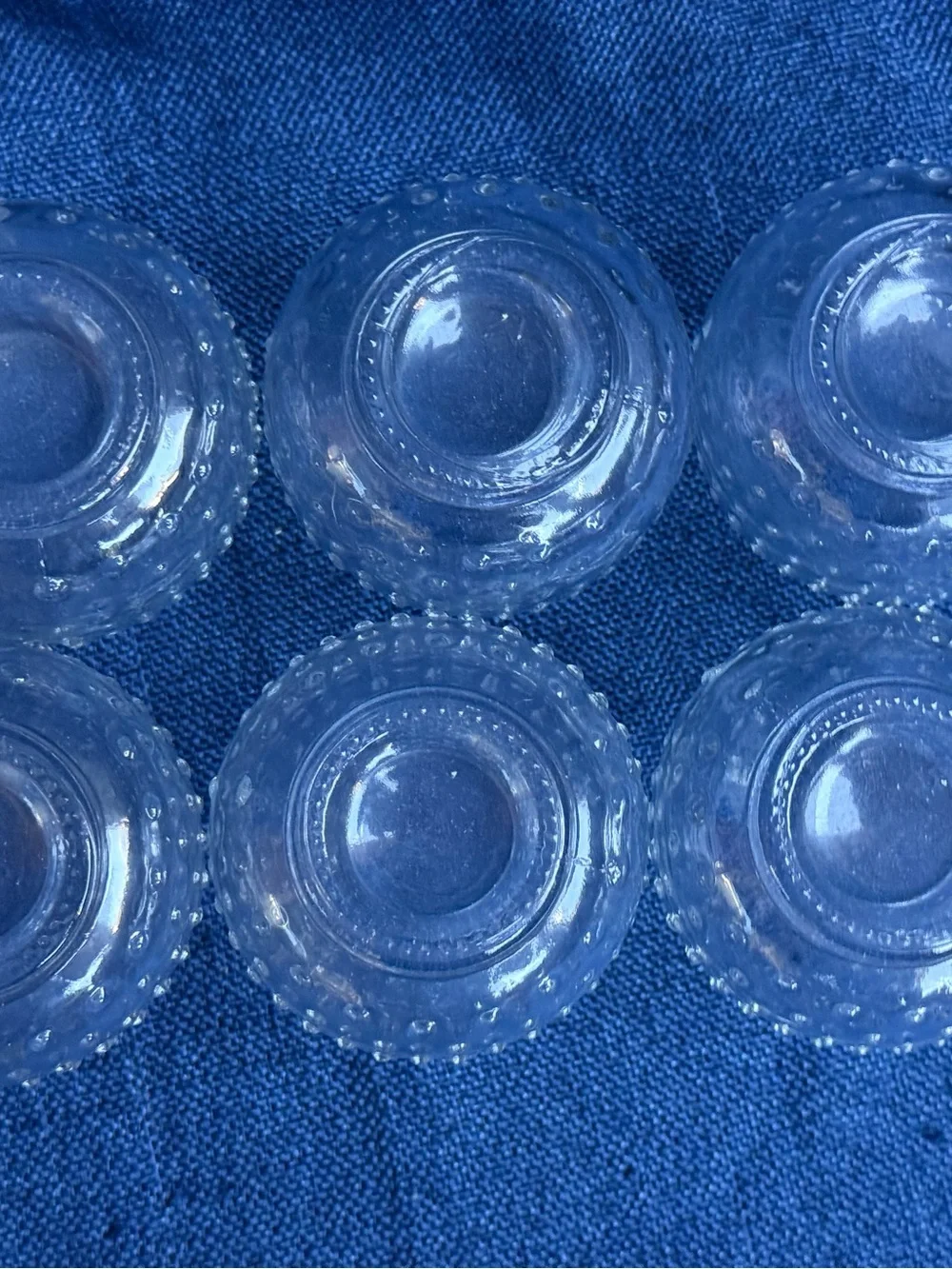 Home Essentials Mini Hobnail Stemless Glasses 4 oz Clear - Set of 6 Shot Jars